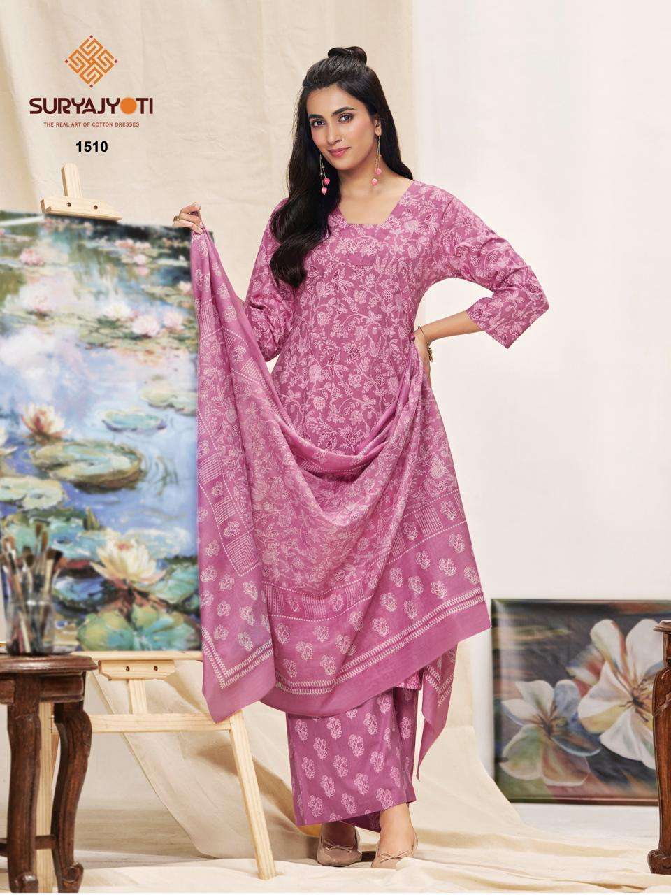 PREYASI VOL-15 SERIES 15001 TO 15010 BY SURYJYOTI DESIGNER WITH PRINTED READYMADE COTTON SUITS ARE AVAILABLE AT WHOLESALE PRICE