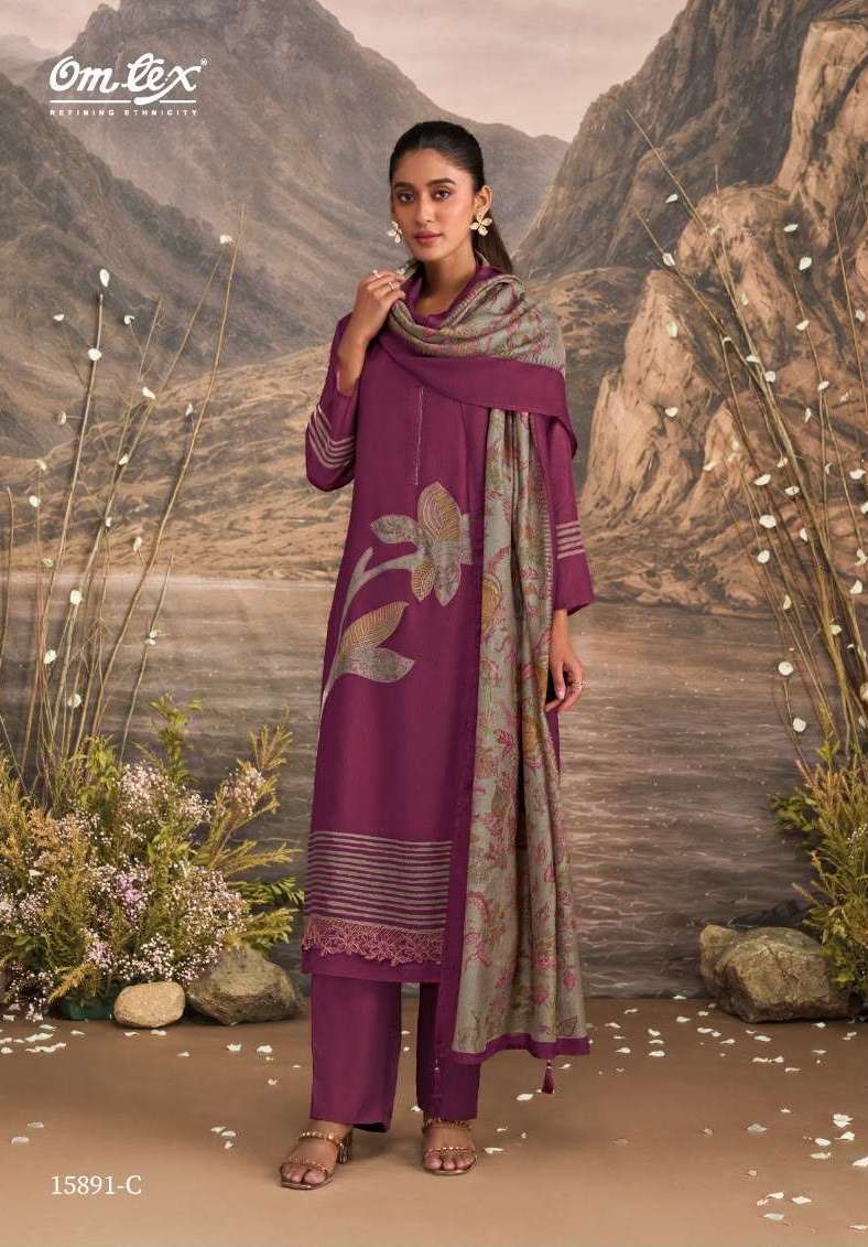 QUINCY SERIES 15891 BY OMTEX DESIGNER DIGITAL PRINTED AND EMBROIDERY WORK MUSLIN SILK SUITS ARE AVAILABLE AT WHOLESALE PRICE