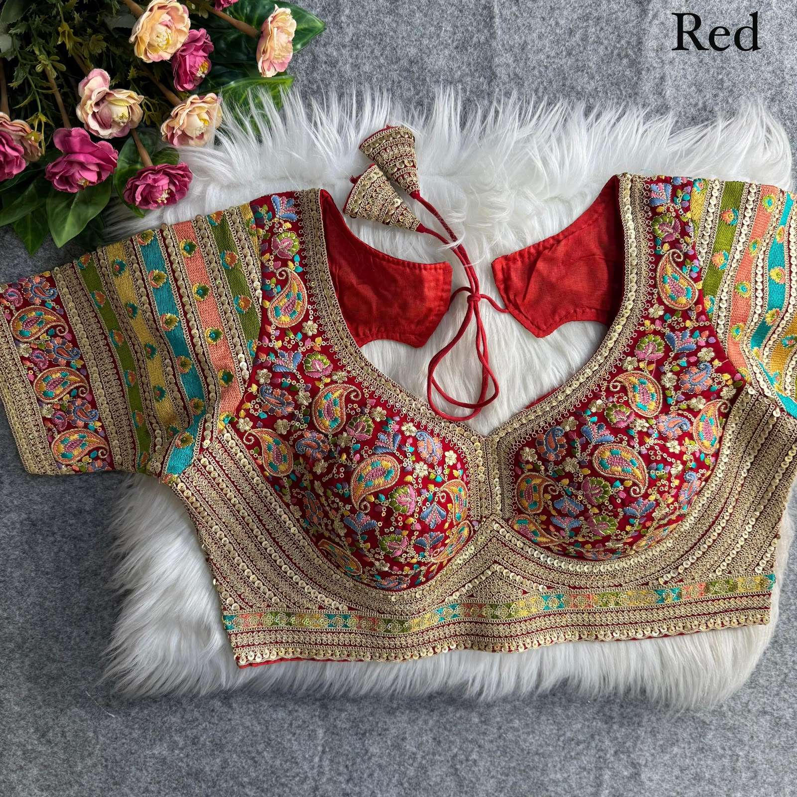 READYMADE BLOUSE SERIES 473 DESIGNER HEAVY THREAD WORK FAUX GEORGETTE READYMADE BLOUSE ARE AVAILABLE AT WHOLESALE PRICE