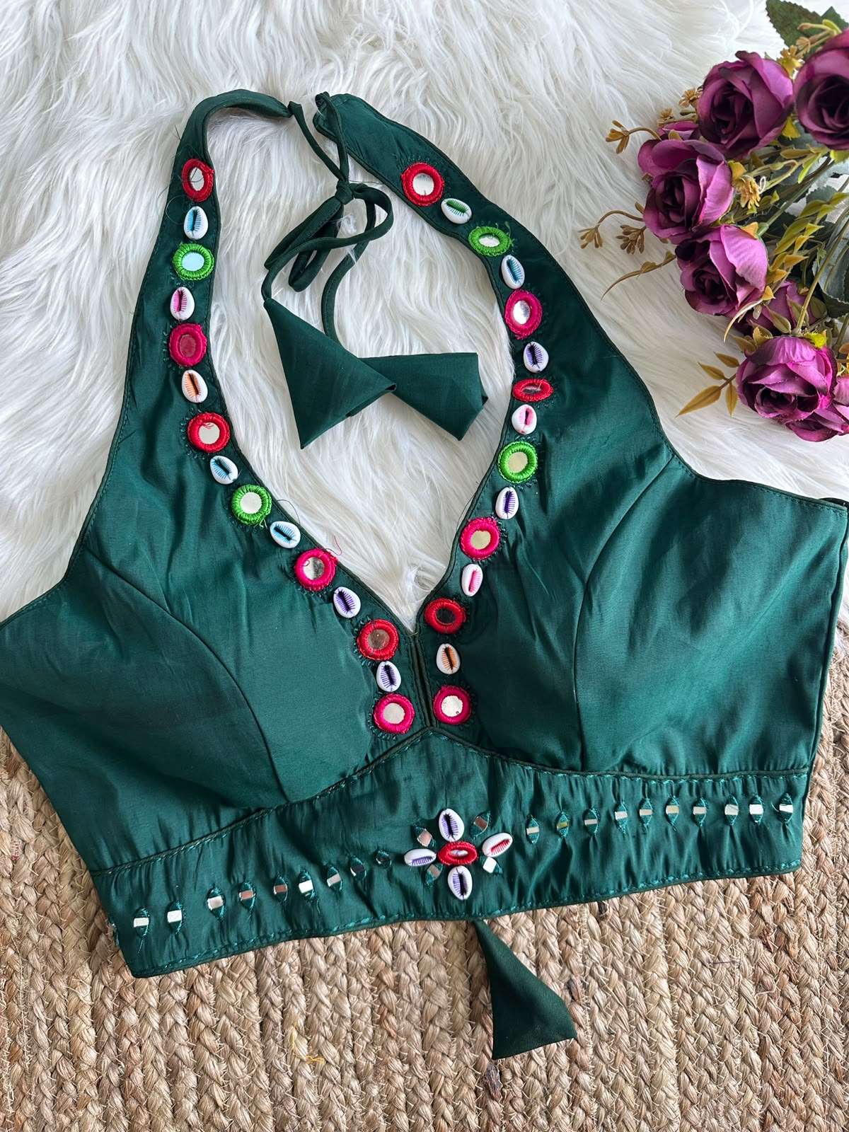 READYMADE BLOUSE SERIES 475 DESIGNER REAL MIRROR AND KAUDI WORK ROMAN SILK NAVRATRI SPECIAL READYMADE BLOUSE ARE AVAILABLE AT WHOLESALE PRICE
