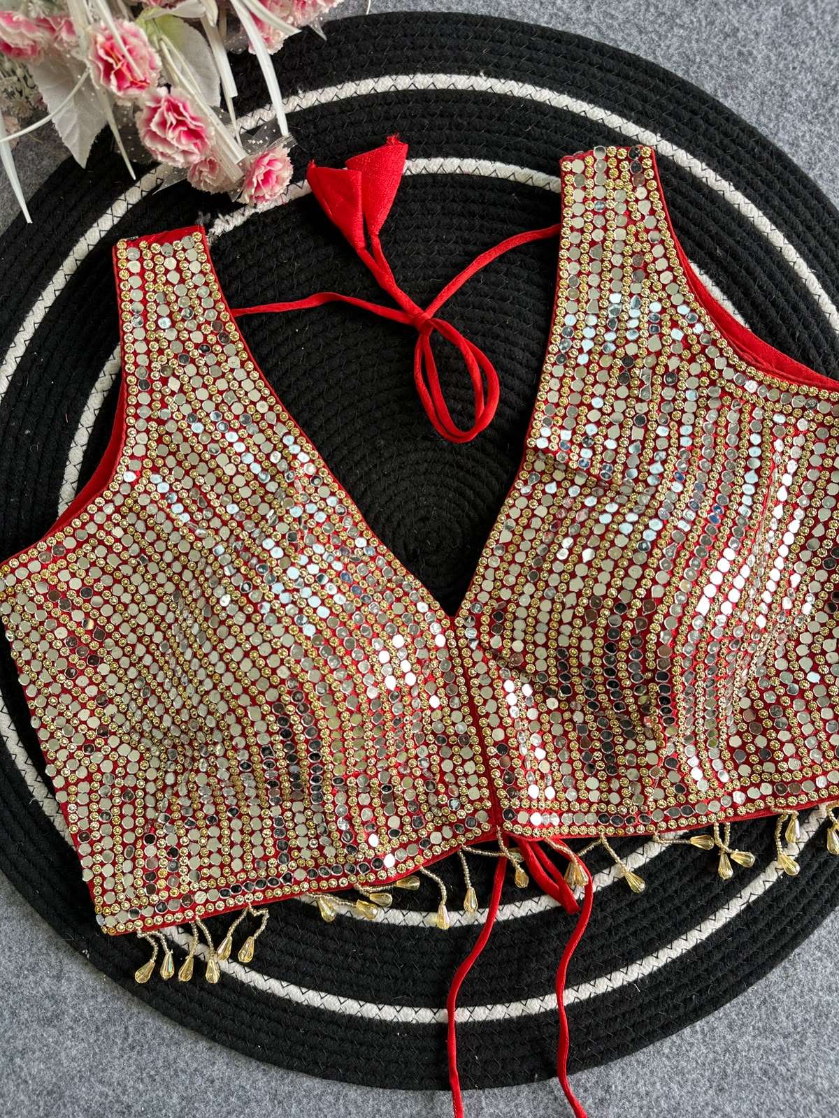 READYMADE BLOUSE SERIES 480 DESIGNER HAND WORK READL MIRROR WORK SILK READYMADE PARTY WEAR BLOUSE ARE AVAILABLE AT WHOLESALE PRICE