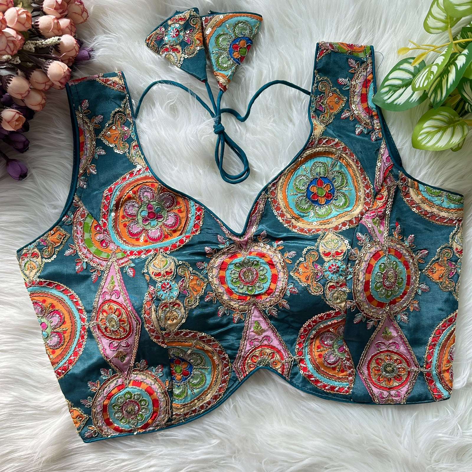 READYMADE BLOUSE SERIES 481 DESIGNER POSITION WORK APPLE CUT SOFT CREPE SILK READYMADE BLOUSE ARE AVAILABLE AT WHOLESALE PRICE