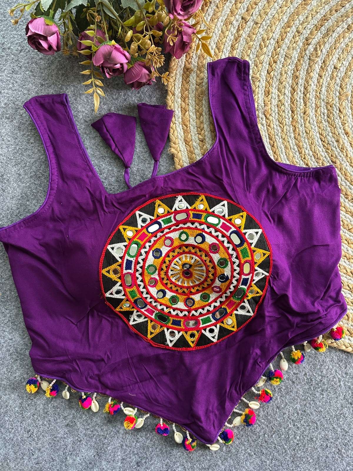 READYMADE BLOUSE SERIES 485 DESIGNER KUTCHI AND REAL MIRROR WORK RAYON COTTON NAVRATRI SPECIAL READYMADE BLOUSE ARE AVAILABLE AT WHOLESALE PRICE 