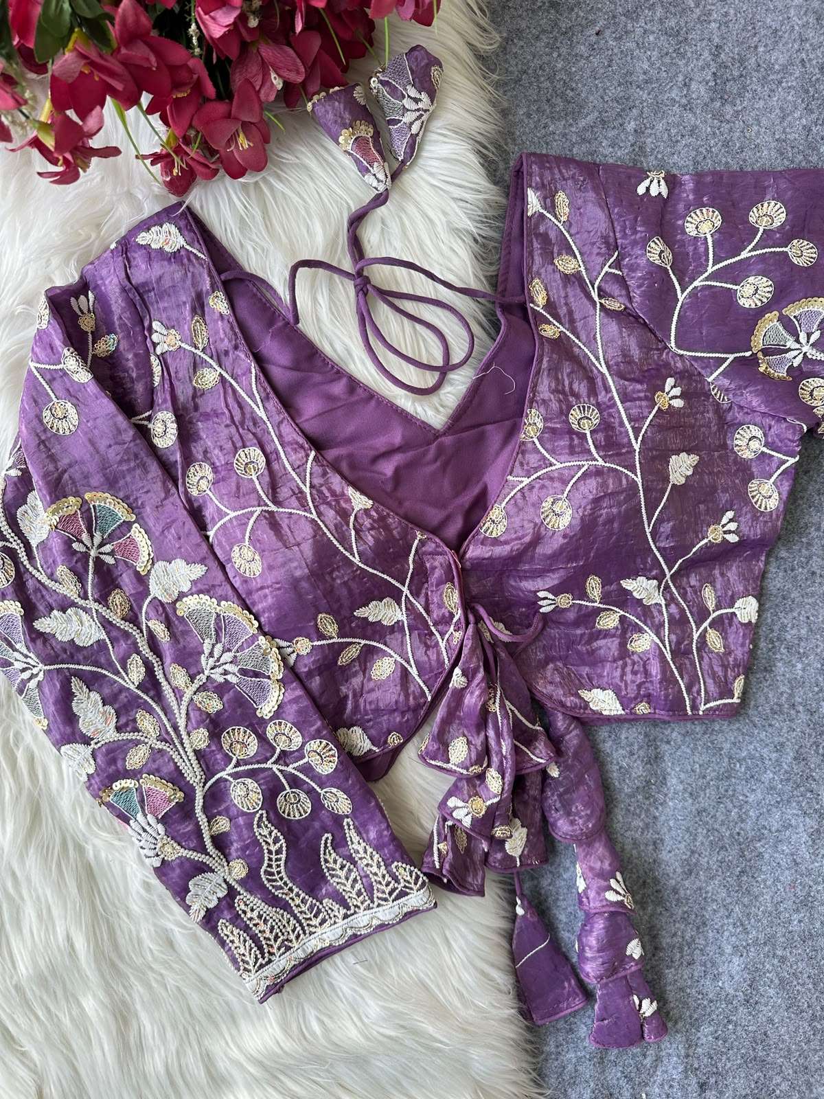 READYMADE BLOUSE SERIES 491 DESIGNER EMBROIDERY AND BEADS WORK SPACE SILK READYMADE BLOUSE ARE AVAILABLE AT WHOLESALE PRICE