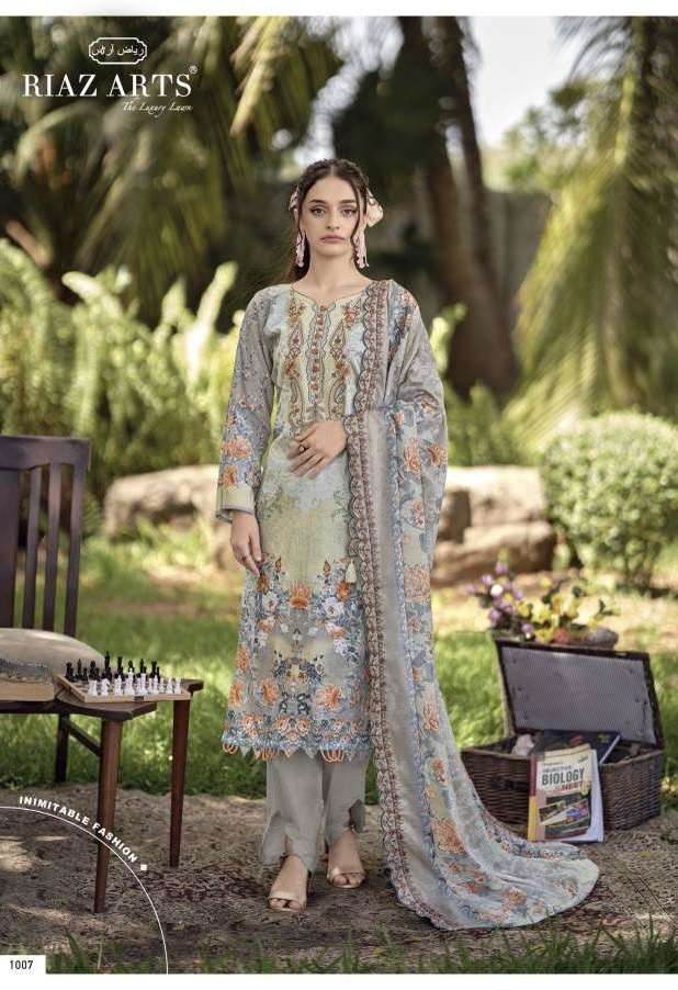 REHMAT SERIES 1001 TO 1008 BY RINAZ ARTS DESIGNER PRINTED AND EMBROIDERY WORK CAMBRIC LAWN COTTON SUITS ARE AVAILABLE AT WHOLESALE PRICE 