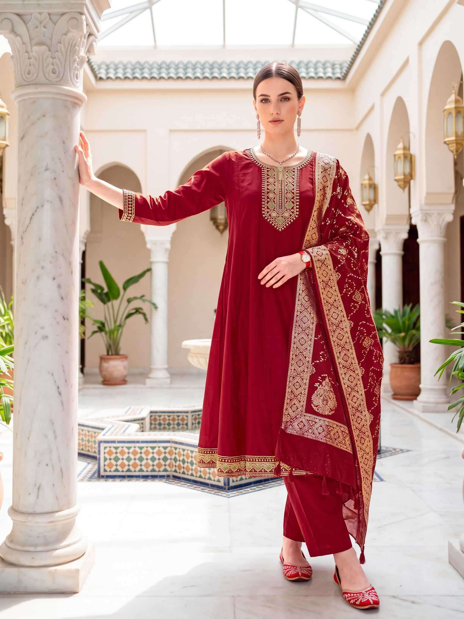 RESHAM VOL-3 SERIES 301 TO 306 BY OSSM DESIGNER EMBROIDERY WORK VISCOSE ROMAN SILK TOP WITH BOTTOM AND DUPATTA ARE AVAILABLE AT WHOLESALE PRICE