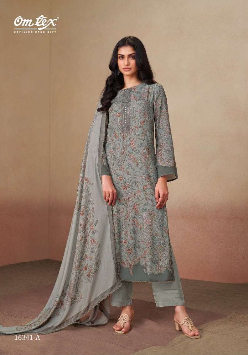 RUDRANI SERIES 16341 BY OMTEX DESIGNER DIGITAL PRINTED AND HAND WORK MUSLIN SUITS ARE AVAILABLE AT WHOLESALE PRICE