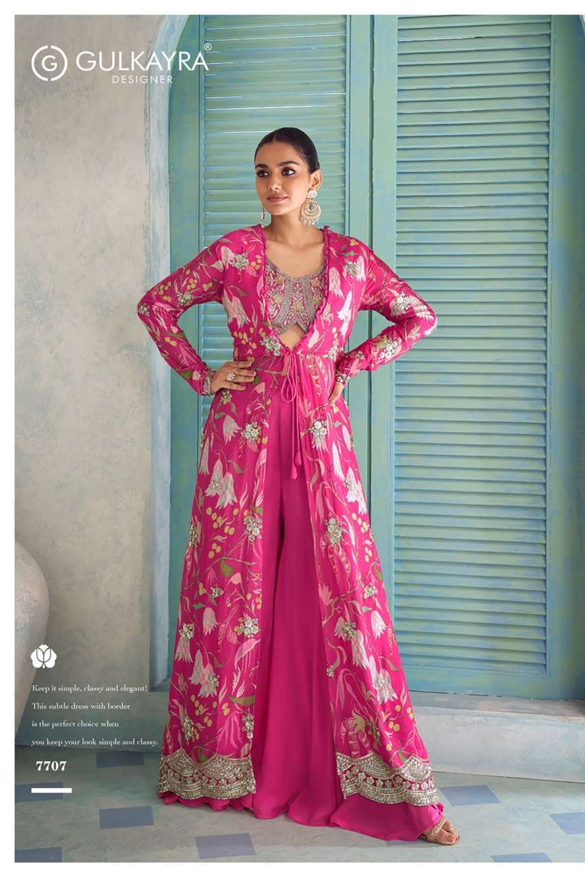 SAHEEN SERIES 7705 TO 7707 BY GULKAYRA DESIGNER DIGITAL PRINTED CHINON READYMADE COLLECTION ARE AVAILABLE AT WHOLESALE PRICE 
