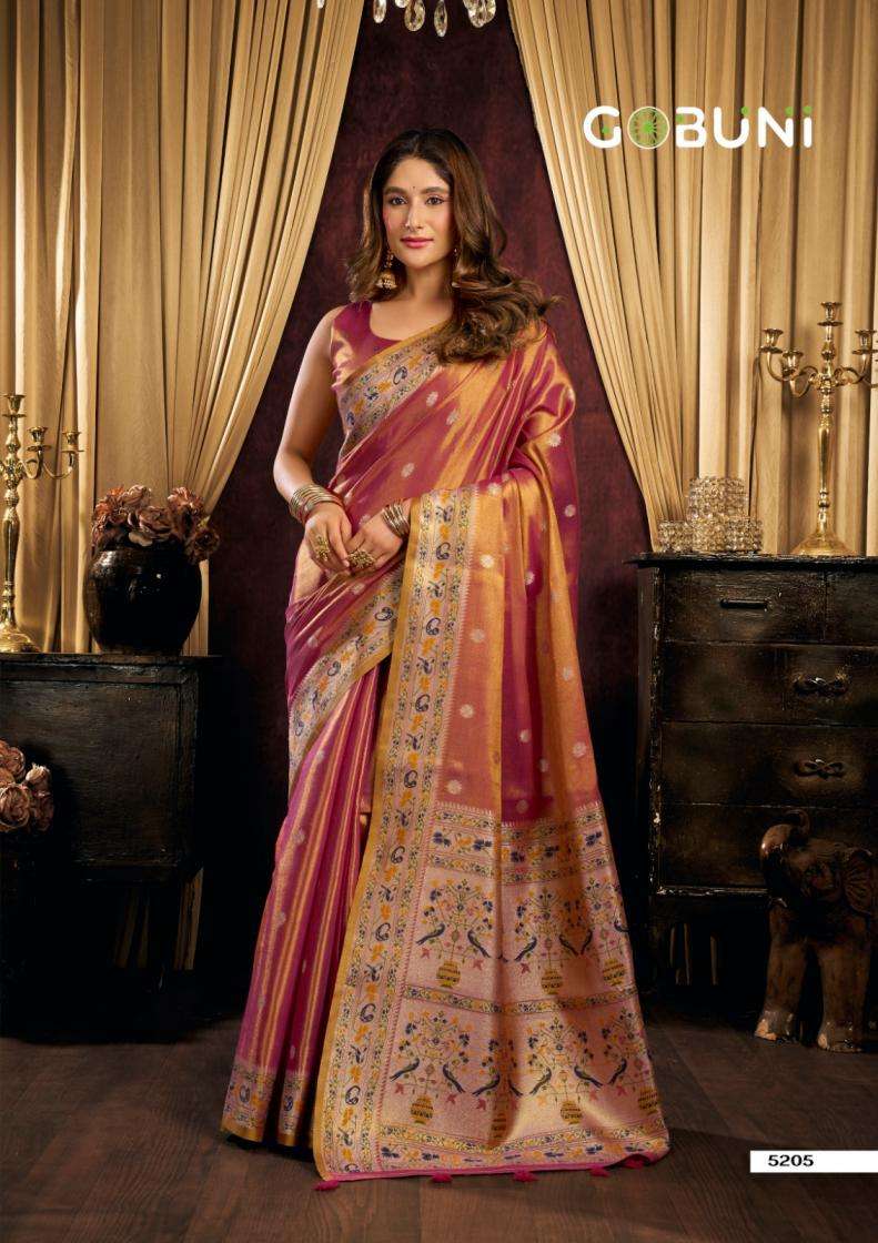 SAIRA SERIES 5201 TO 5206 SAREE BY GOBUNI DESIGNER SILK SAREE ARE AVAILABLE AT WHOLESALE PRICE