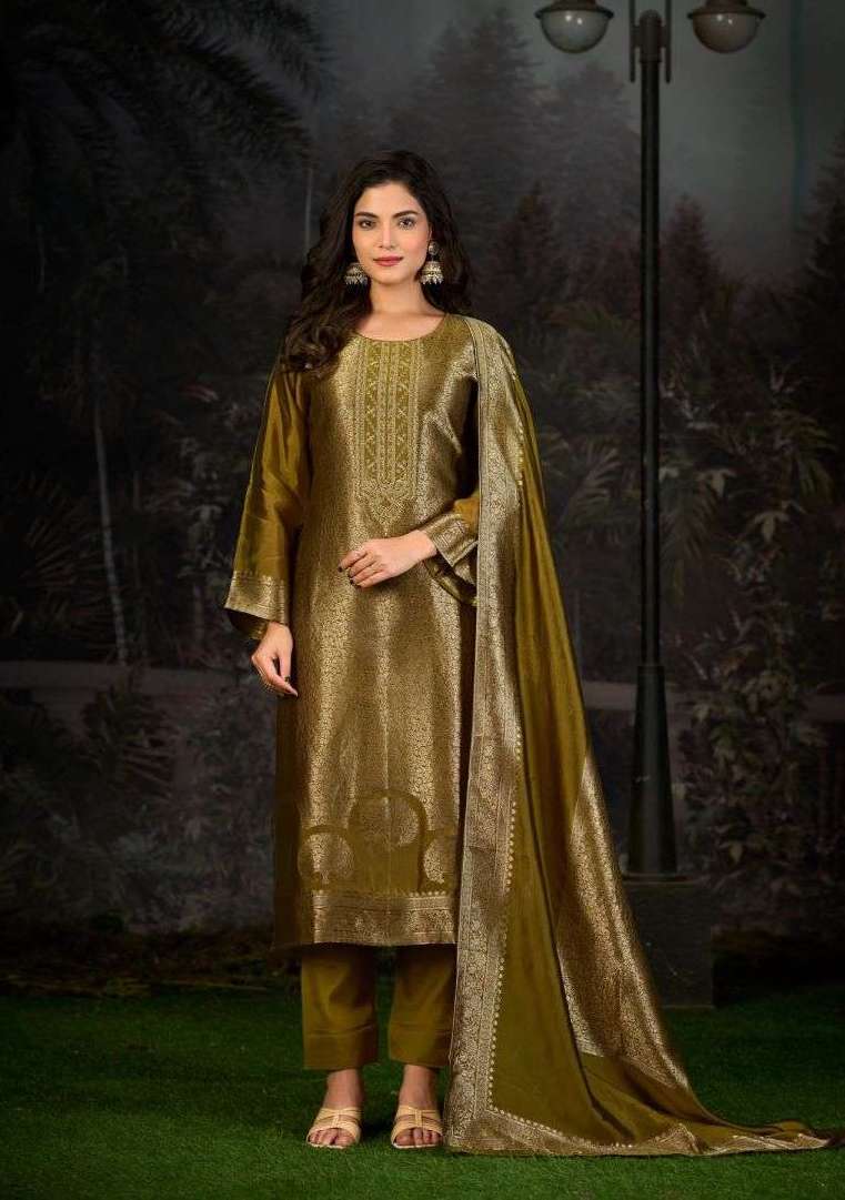 SAKHI VOL-16 SERIES 2611 TO 2614 BY IBIZA DESIGNER EMBROIDERY WORK BANGLORY SILK JACQUARD SUITS ARE AVAILABLE AT WHOLESALE PRICE