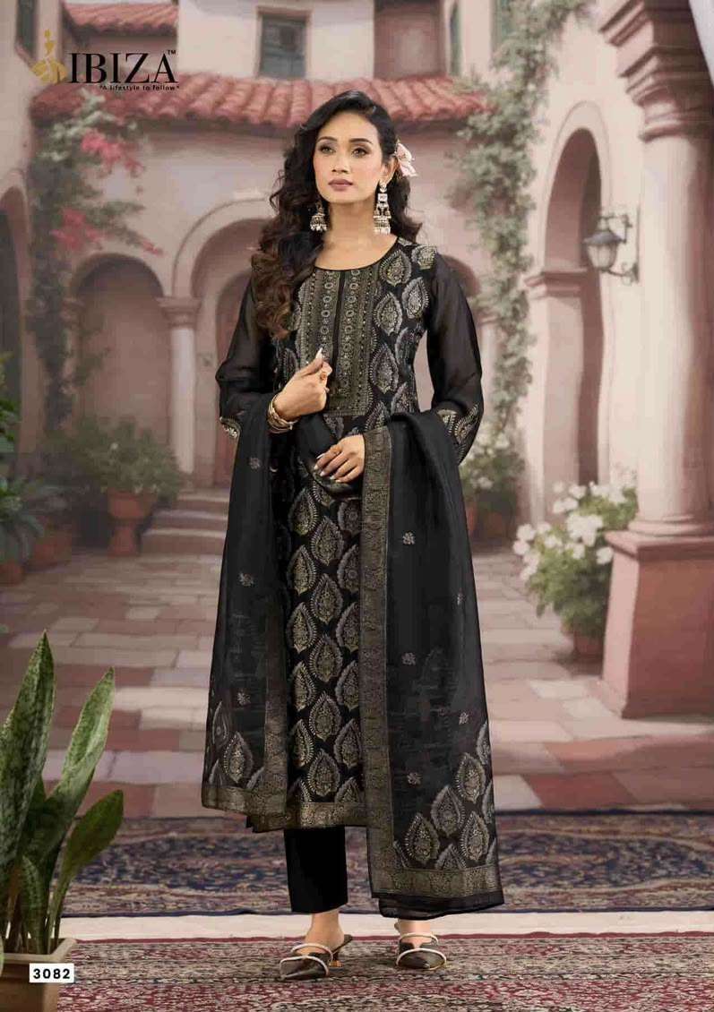SANJOLI SERIES 3081 BY IBIZA DESIGNER HAND WORK BANGLORI SILK JACQUARD SUITS ARE AVAILABLE AT WHOLESALE PRICE 