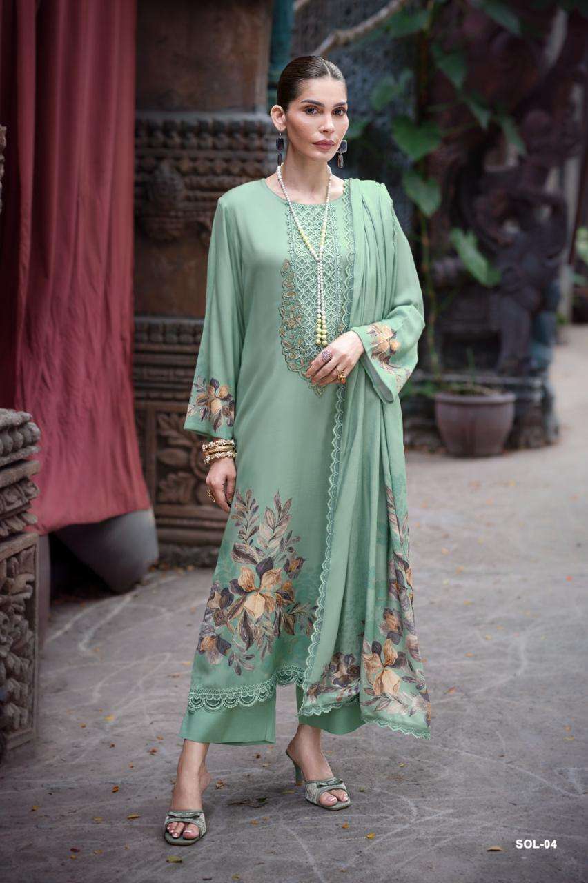 SHADES OF LOVE SERIES 01 TO 04 BY VARSHA DESIGNER DIGITAL PRINTED WITH THREAD EMBROIDERY WORK MUL CHANDERI SUITS ARE AVAILABLE AT WHOLESALE PRICE
