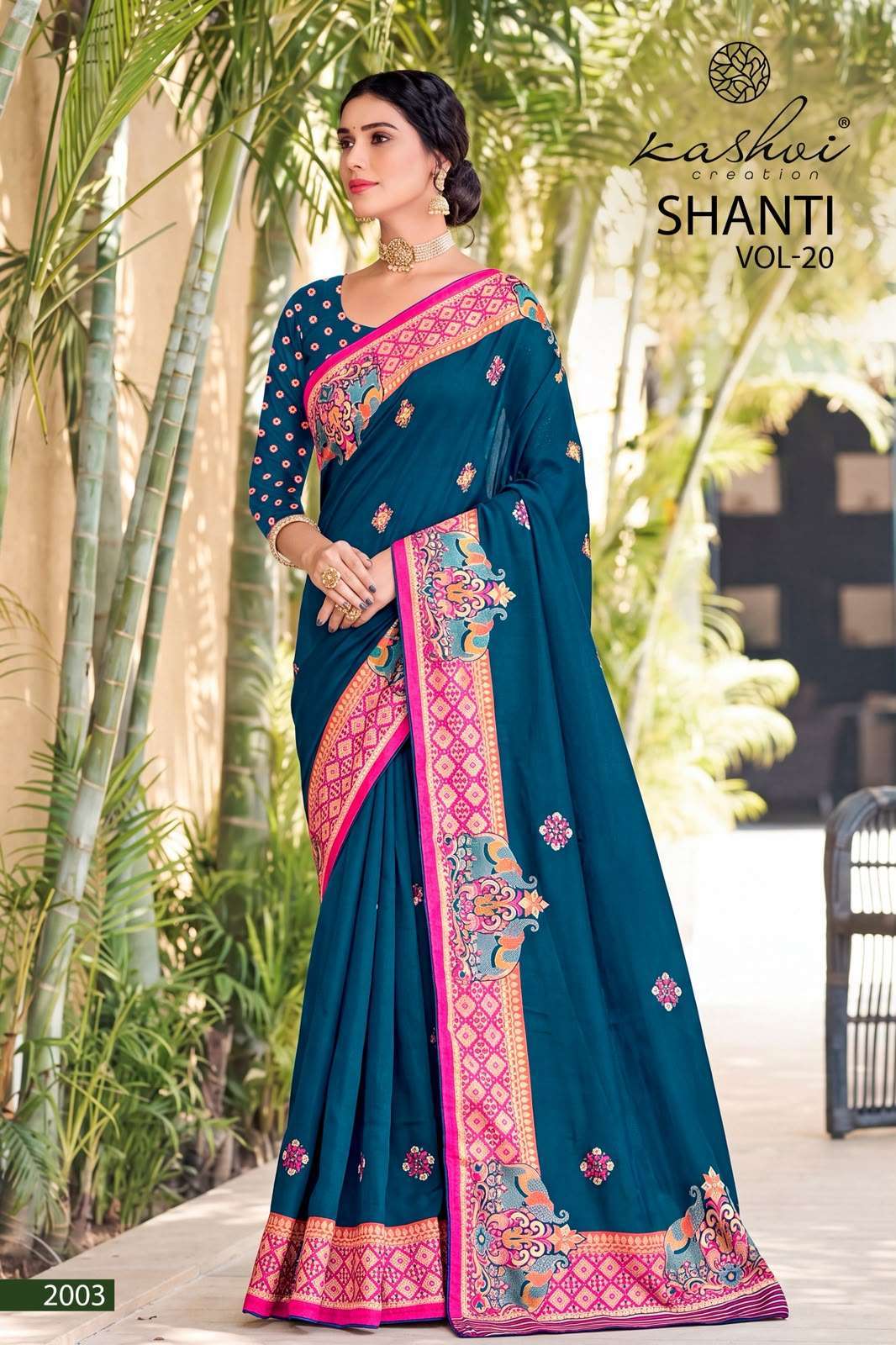 SHANTI VOL-20 SERIES 2001 TO 2008 SAREE BY KASHVI DESIGNER MOSS SAREE ARE AVAILABLE AT WHOLESALE PRICE