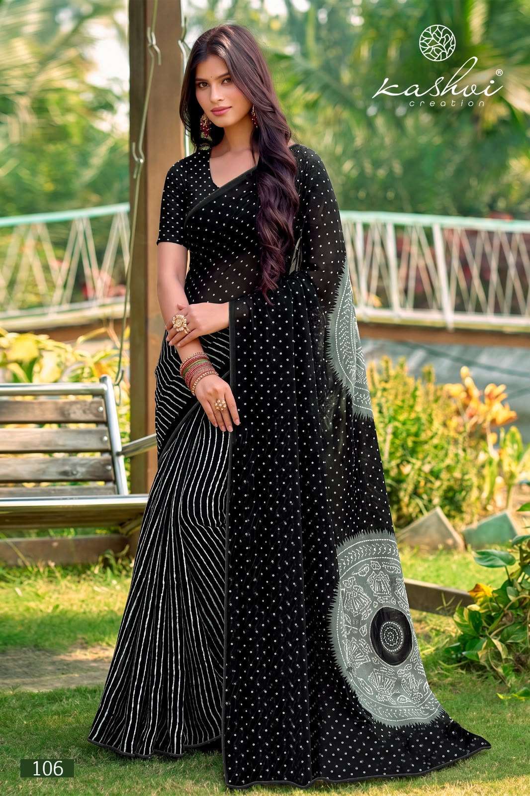 SIYA VOL-1 SERIES 101 TO 108 SAREE BY KASHVI DESIGNER LEHARIYA WEIGHTLESS SAREE ARE AVAILABLE AT WHOLESALE PRICE