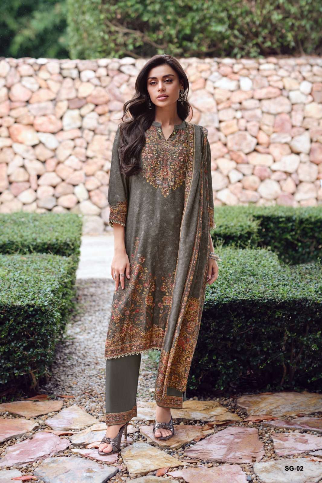 SNIGDHA SERIES 01 TO 04 BY VARSHA DESIGNER DIGITAL PRINTED AND HAND WORK VISCOSE MUSLIN SUITS ARE AVAILABLE AT WHOLESALE PRICE 