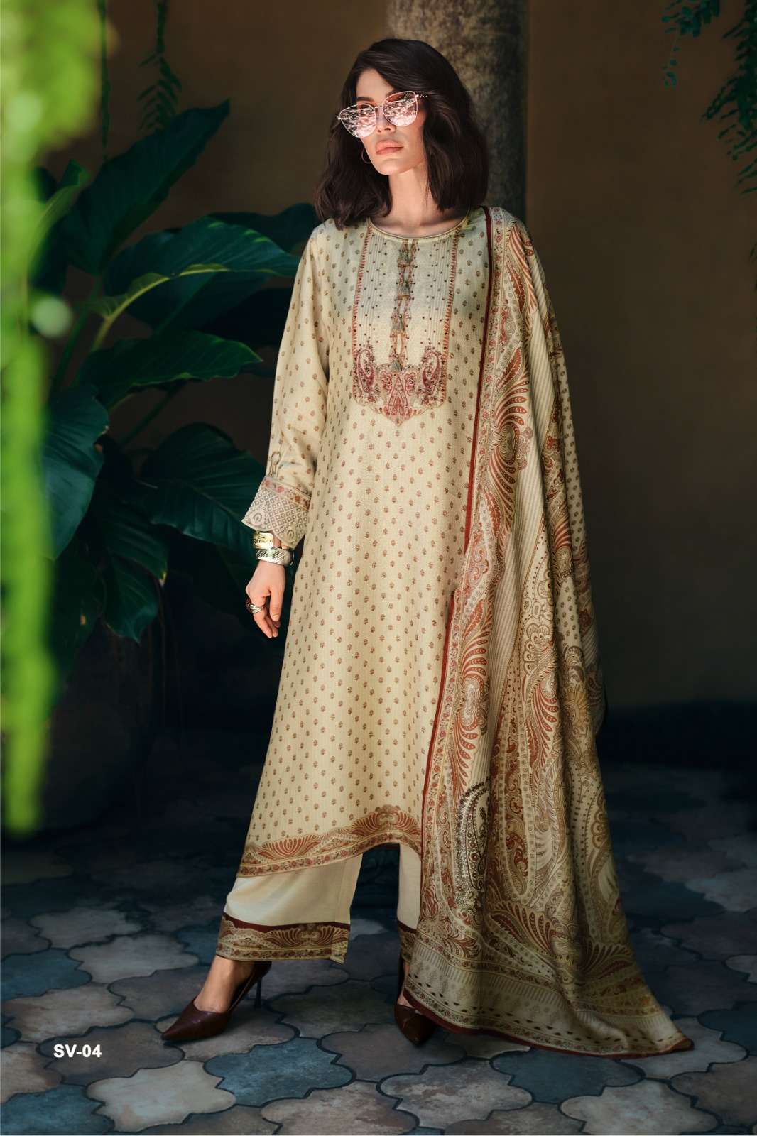 SVARA SERIES 01 TO 04 BY VARSHA DESIGNER DIGITAL PRINTED AND HAND WORK VISCOSE CREPE SUITS ARE AVAILABLE AT WHOLESALE PRICE
