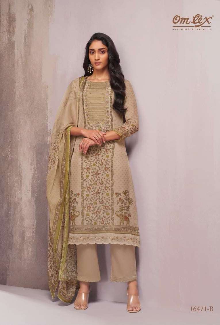 SVEVA SERIES 16471 BY OMTEX DESIGNER DIGITAL PRINTED AND EMBROIDERY PATCH WORK ORGANZA TWILL SUITS ARE AVAILABLE AT WHOLESALE PRICE