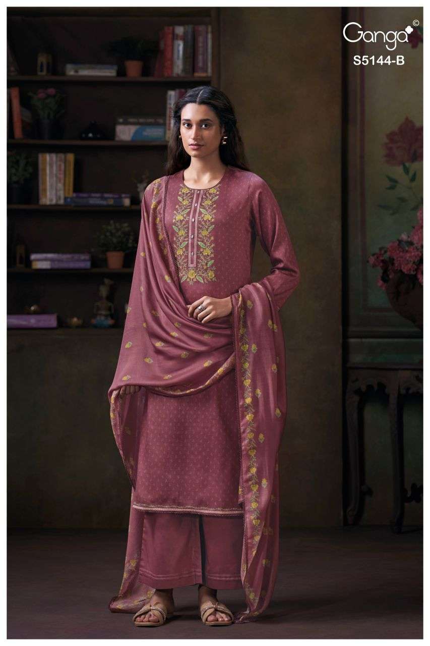 TERRIE SERIES 5144 BY GANGA DESIGNER PRINTED WITH HAND WORK AND HAND EMBROIDERY WORK SUITS ARE AVAILABLE AT WHOLESALE PRICE