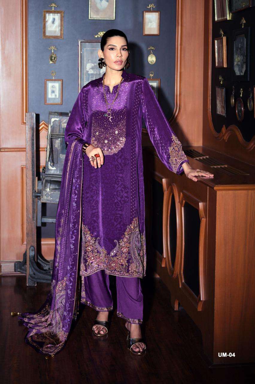 URMI SERIES 01 TO 04 BY VARSHA DESIGNER DIGITAL PRINTED AND HAND WORK VISCOSE CREPE SUITS ARE AVAILABLE AT WHOLESALE PRICE