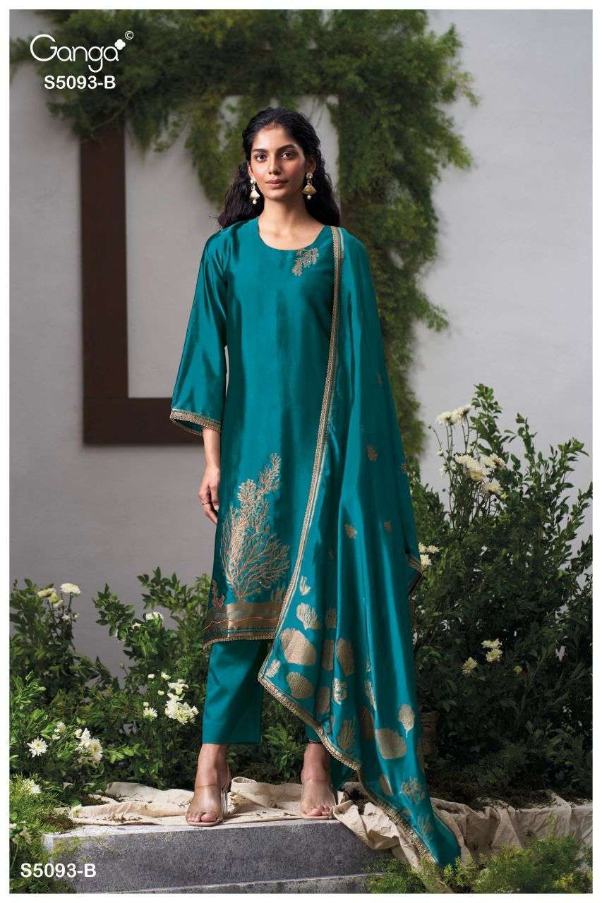 VEYA SERIES 5093 BY GANGA DESIGNER HAND WORK AND HAND EMBROIDERY WORK VISCOSE WOVEN SILK JACQUARD SUITS ARE AVAILABLE AT WHOLESALE PRICE