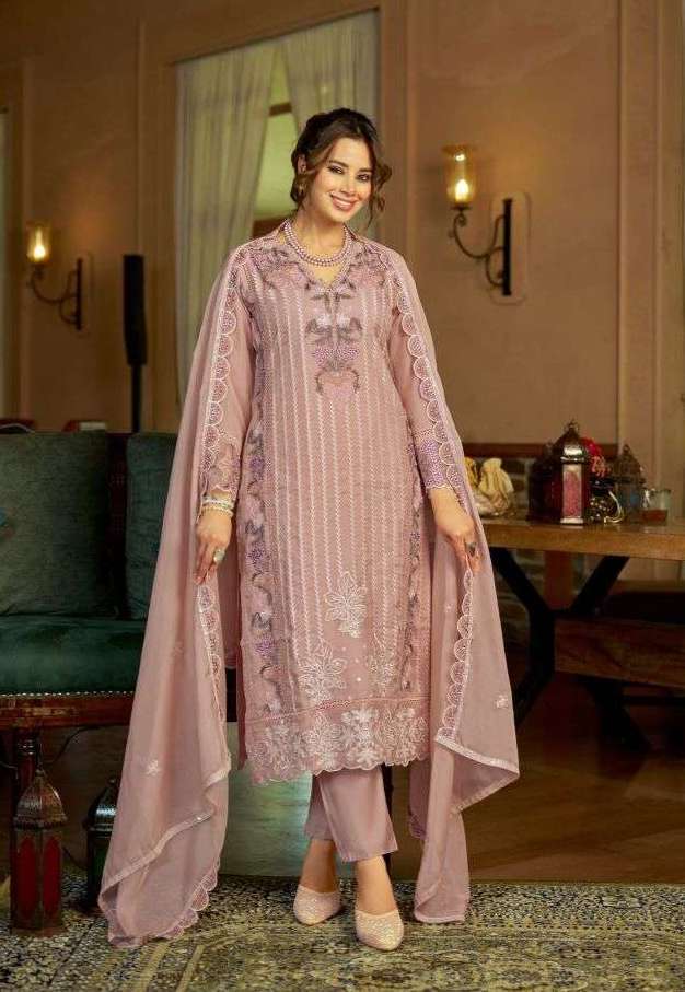 VIANA VOL-2 SERIES 2451 TO 2453 BY ZAVERI DESIGNER EMBROIDERY WORK ORGANZA SUITS ARE AVAILABLE AT WHOLESALE PRICE