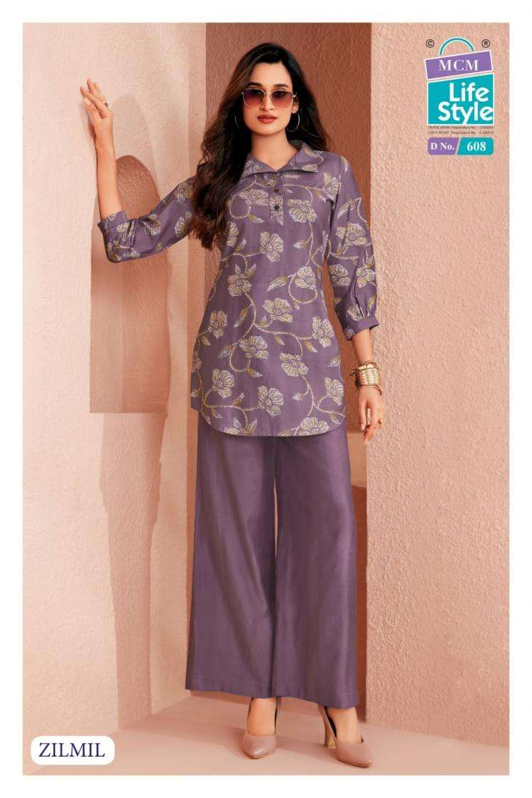 ZILMIL VOL-6 SERIES 603 TO 512 BY MCM DESIGNER VATICAN DISCHARGE AND FOIL PRINTED TOP WITH PLAZZO ARE AVAILABLE AT WHOLESALE PRICE