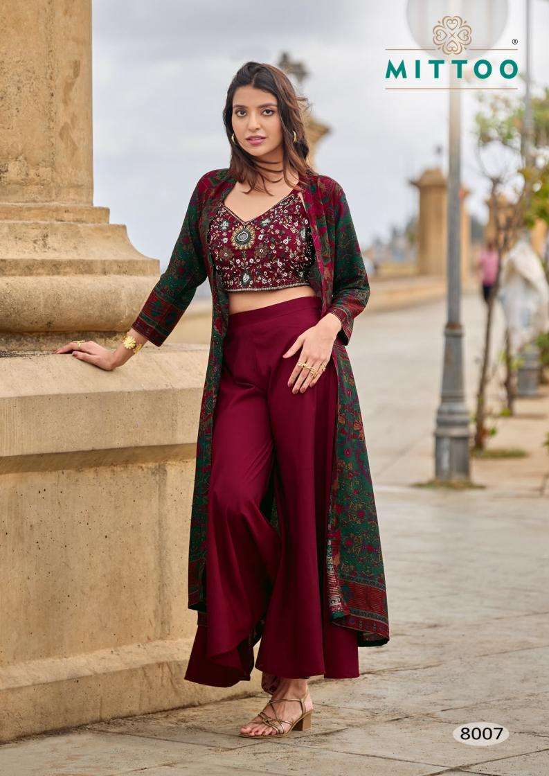 ZUBEDA VOL-2 SERIES 8005 TO 8008 BY MITTO DESIGNER HEAVY WORK ROMAN SILK READYMADE PARTY WEAR COLLECTION ARE AVAILABLE AT WHOLESALE PRICE