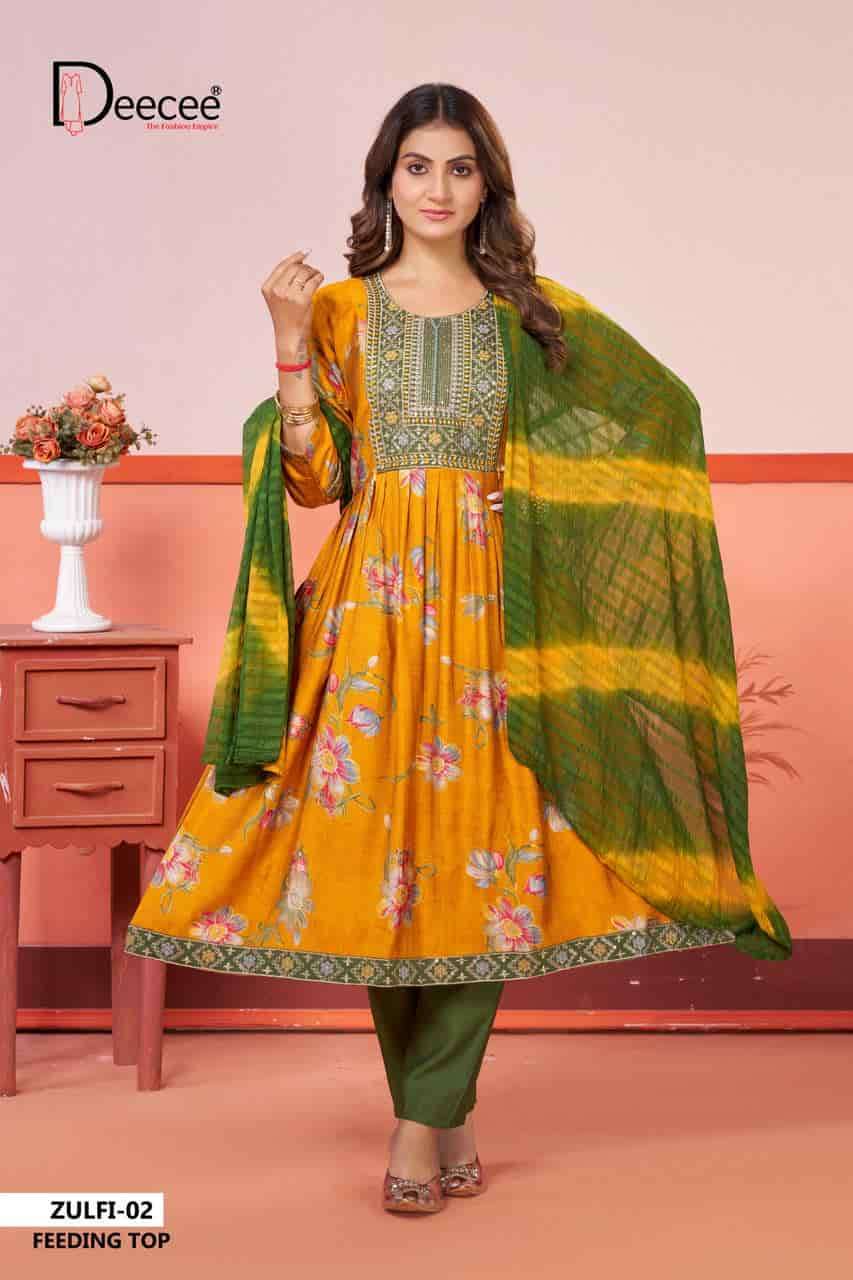 ZULFI SERIES 101 TO 106 BY DEE CEE DESIGNER FOIL PRINT RAYON KURTI WITH BOTTOM AND DUPATTA ARE AVAILABLE AT WHOLESALE PRICE