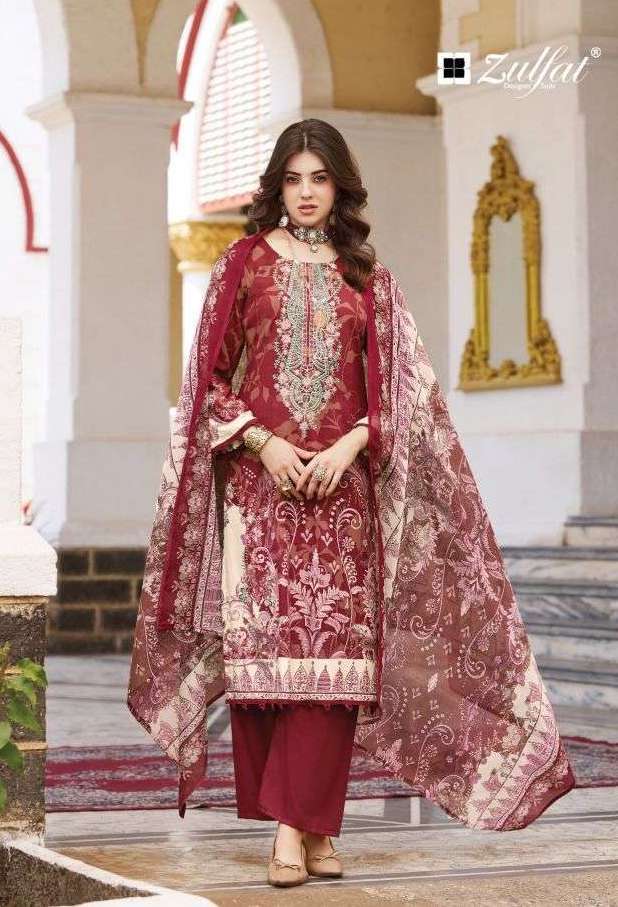 AFREEN SERIES 728 BY ZULFAT DESIGNER DIGITAL PRINTED AND EMBROIDERY WORK JAM COTTON SUITS ARE AVAILABLE AT WHOLESALE PRICE