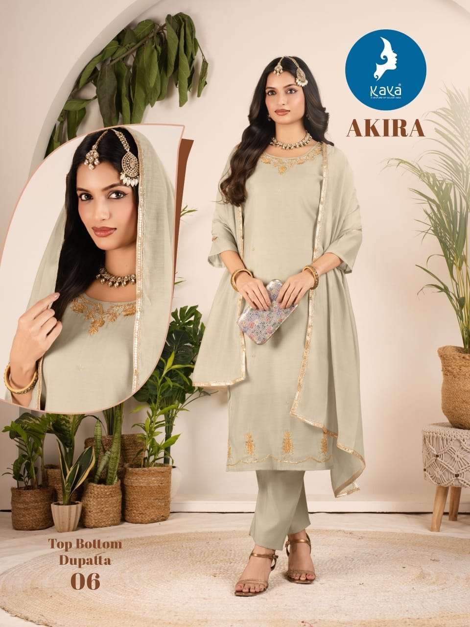 AKIRA SERIES 01 TO 06 BY KAYA DESIGNER EMBROIDERY WORK MUL CHANDERI TOP WITH BOTTOM AND DUPATTA ARE AVAILABLE AT WHOLESALE PRICE 