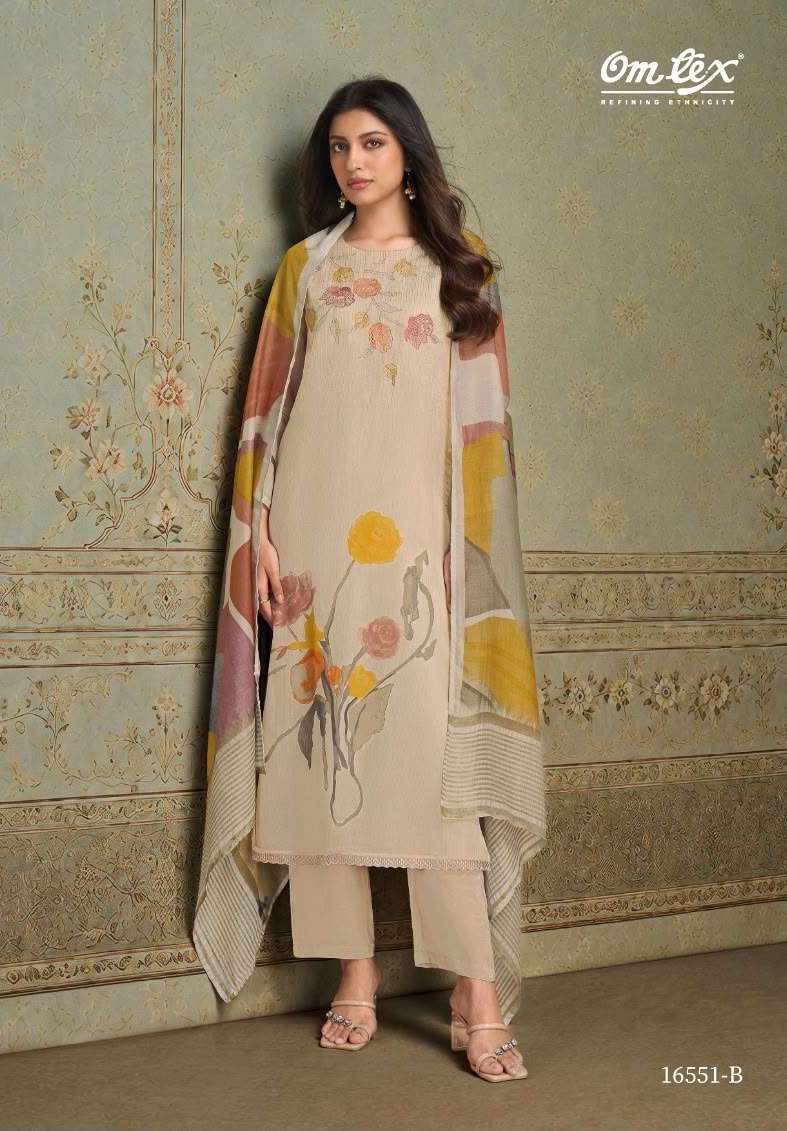 ALORA SERIES 16551 BY OMTEX DESIGNER DIGITAL PRINTED AND EMBROIDERY WORK ORGANZA TWILL SUITS ARE AVAILABLE AT WHOLESALE PRICE