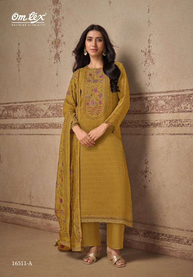 AMINA SERIES 16511 BY OMTEX DESIGNER DIGITAL PRINTED AND EMBROIDERY PATCH WORK ORGANZA TWILL SUITS ARE AVAILABLE AT WHOLESALE PRICE