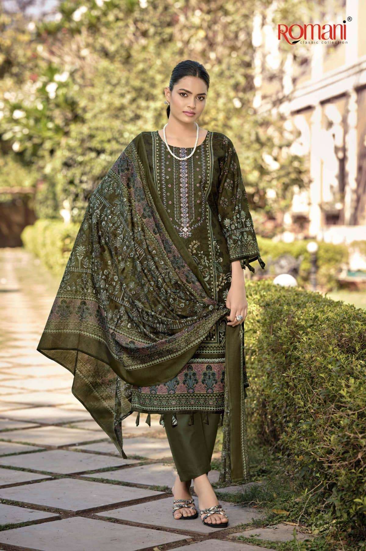 BIN KAREEM VOL-6 SERIES 1158 BY ROMANI DESIGNER READYMADE DIGITAL PRINTED AND EMBROIDERY WORK SOFT COTTON SUITS ARE AVAILABLE AT WHOLESALE PRICE