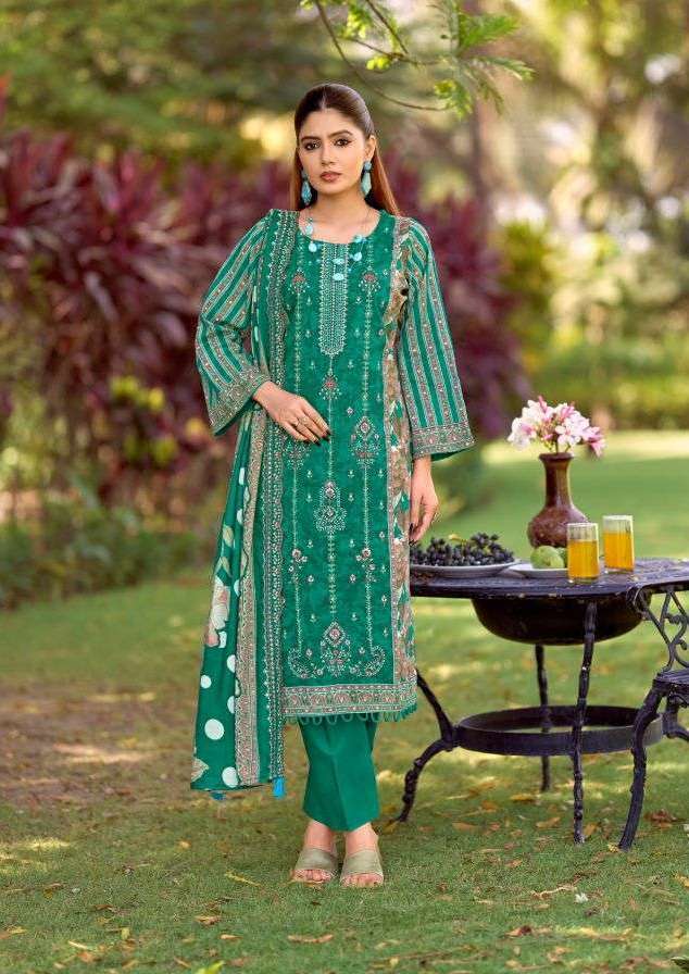 BIN SAEED VOL-18 SERIES 1001 TO 1006 BY RINAZ ARTS DESIGNER PRINTED AND EMBROIDERY WORK LAWN CAMBRIC COTTON SUITS ARE AVAILABLE AT WHOLESALE PRICE