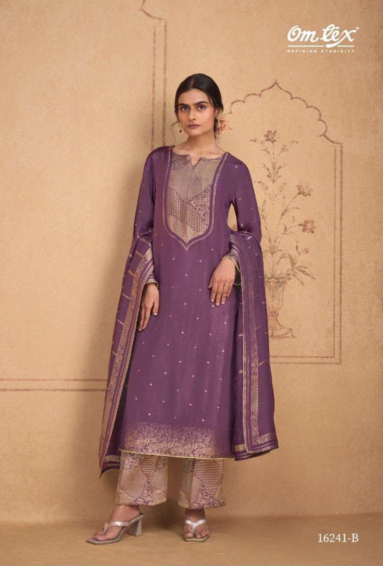 CELESTE SERIES 16241 BY OMTEX DESIGNER SILK JACQUARD SUITS ARE AVAILABLE AT WHOLESALE PRICE