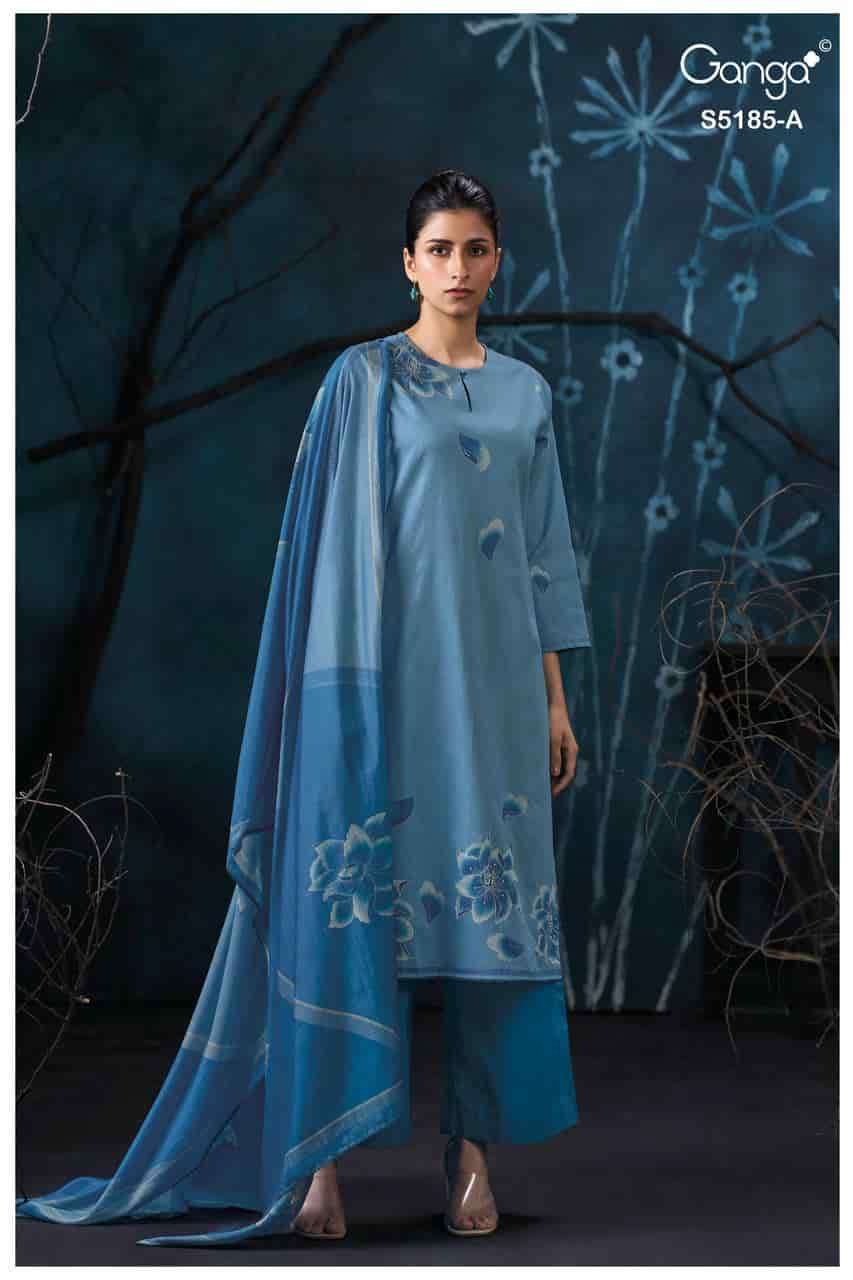 DAANYA SERIES 5185 BY GANGA DESIGNER PRINTED WITH HAND WORK AND HAND EMBROIDERY WORK CORDUROY SUITS ARE AVAILABLE AT WHOLESALE PRICE