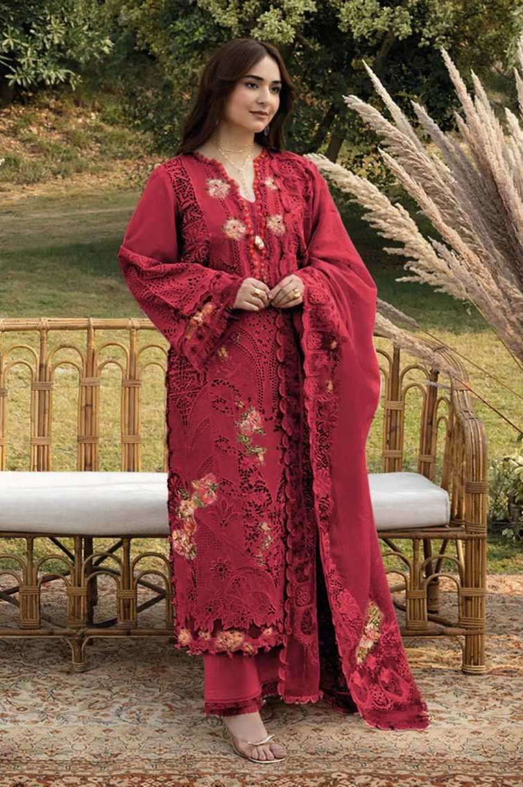 ELAF PREMIUM LUXURY LAWN SERIES 1724 BY AZARA DESIGNER SELF EMBROIDERY WORK COTTON SUITS ARE AVAILABLE AT WHOLESALE PRICE