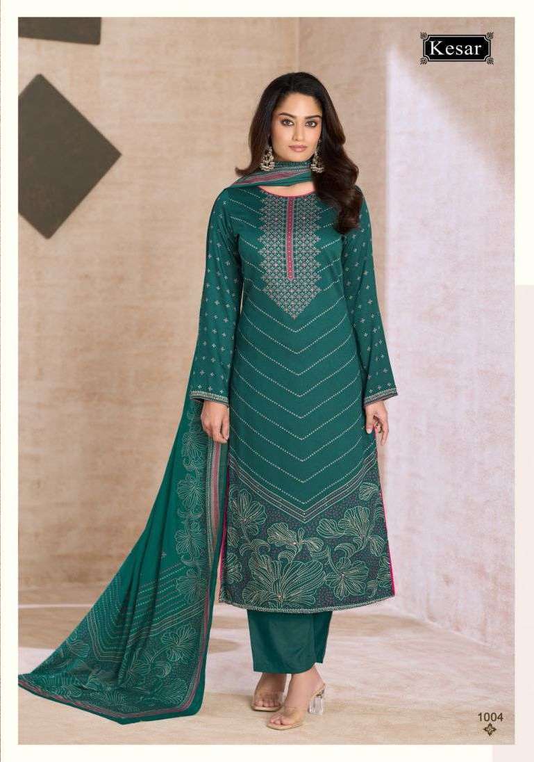 EMBERLY VOL-5 SERIES 1001 TO 1004 BY KESAR DESIGNER PRINTED AND HAND WORK GAJI SATIN SUITS ARE AVAILABLE AT WHOLESALE PRICE