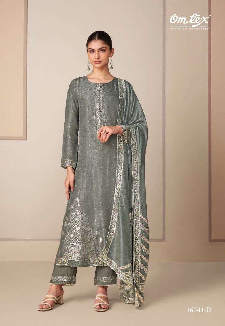 GANDHALIKA SERIES 16041 BY OMTEX DESIGNER SILK JACQUARD SUITS ARE AVAILABLE AT WHOLESALE PRICE