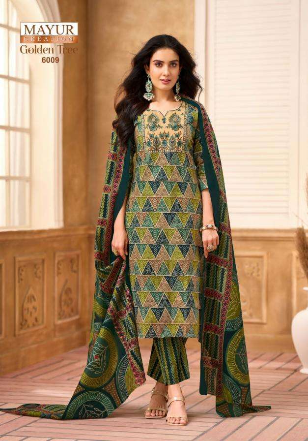 GOLDEN TREE VOL-6 SERIES 6001 TO 6010 BY MAYUR DESIGNER PRINTED COTTON READYMADE SUITS ARE AVAILABLE AT WHOLESALE PRICE