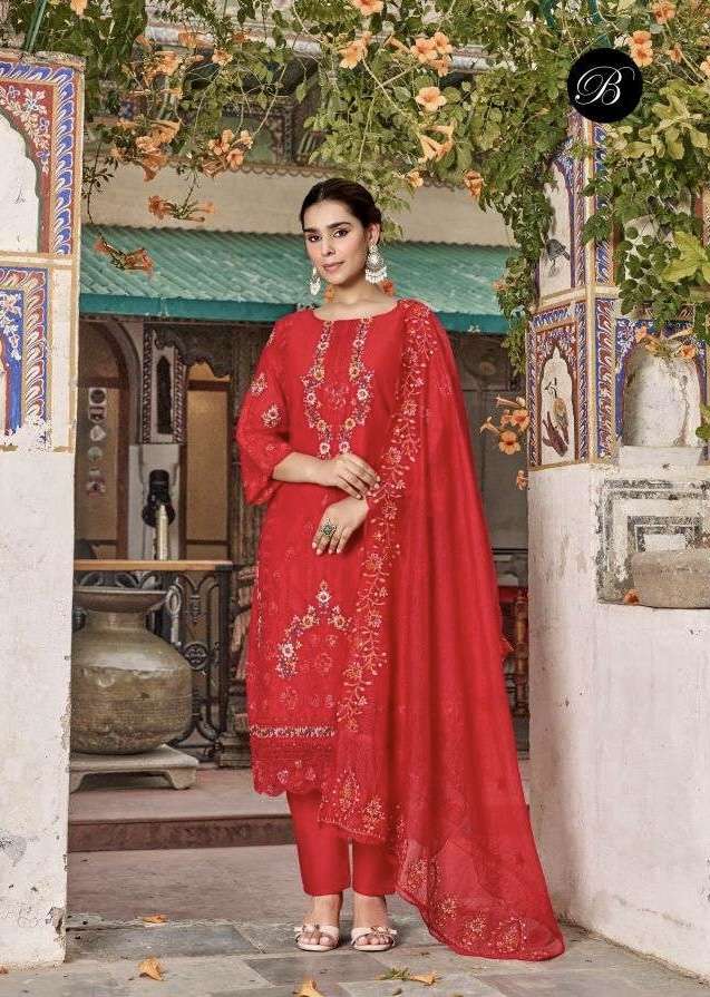 KHWAISH VOL-2 SERIES 1009 BY BELLIZA DESIGNER KARACHI EMBROIDERY WORK COTTON LAWN SUITS ARE AVAILABLE AT WHOLESALE PRICE