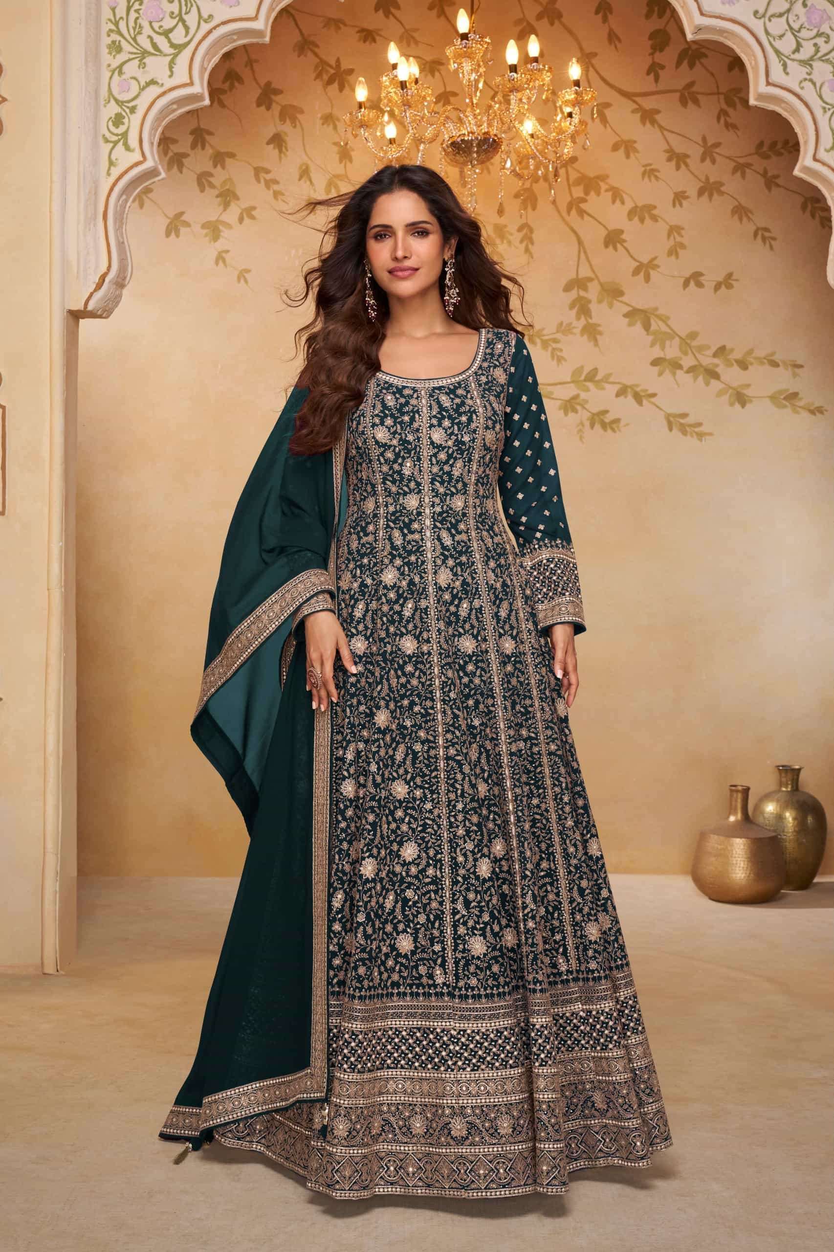 LIBAAS SERIES 7685 BY GULKAYRA DESIGNER EMBROIDERY WORK GEORGETTE TOP WITH DUPATTA ARE AVAILABLE AT WHOLESALE PRICE 