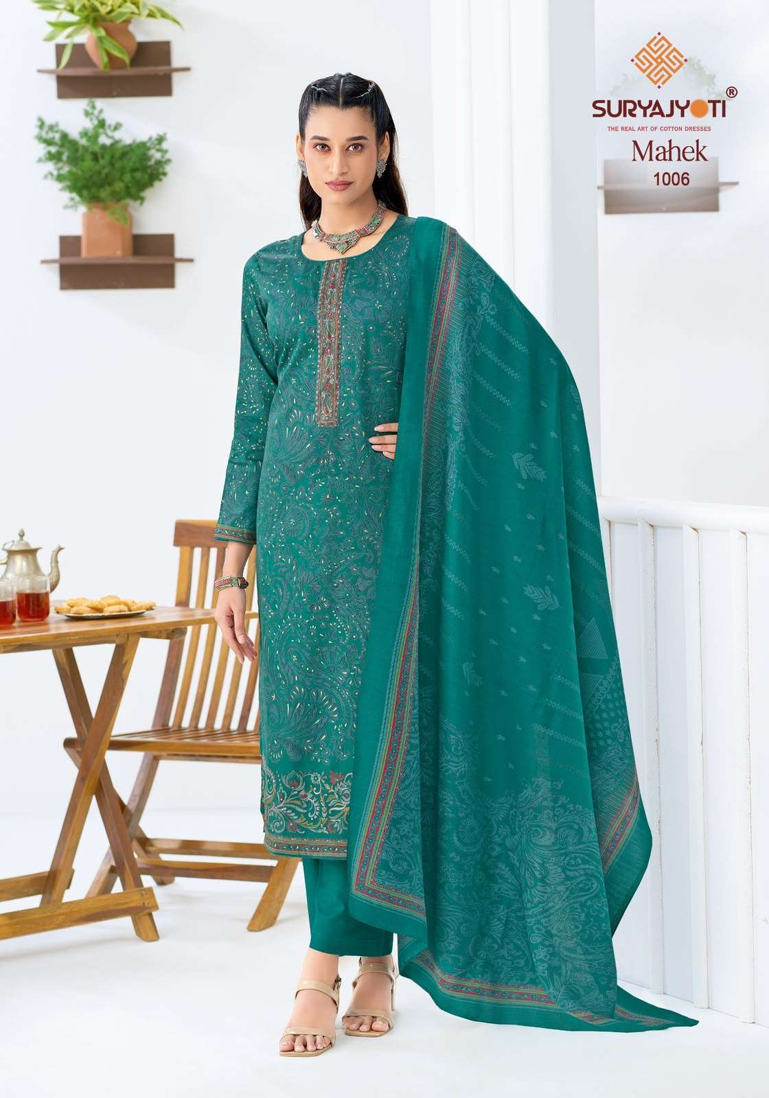 MAHEK VOL-1 SERIES 1001 TO 1006 BY SURYAJYOTI DESIGNER DISCHARGE FOIL PRINT AND EMBROIDERY WORK JAM SATIN SUITS ARE AVAILABLE AT WHOLESALE PRICE 