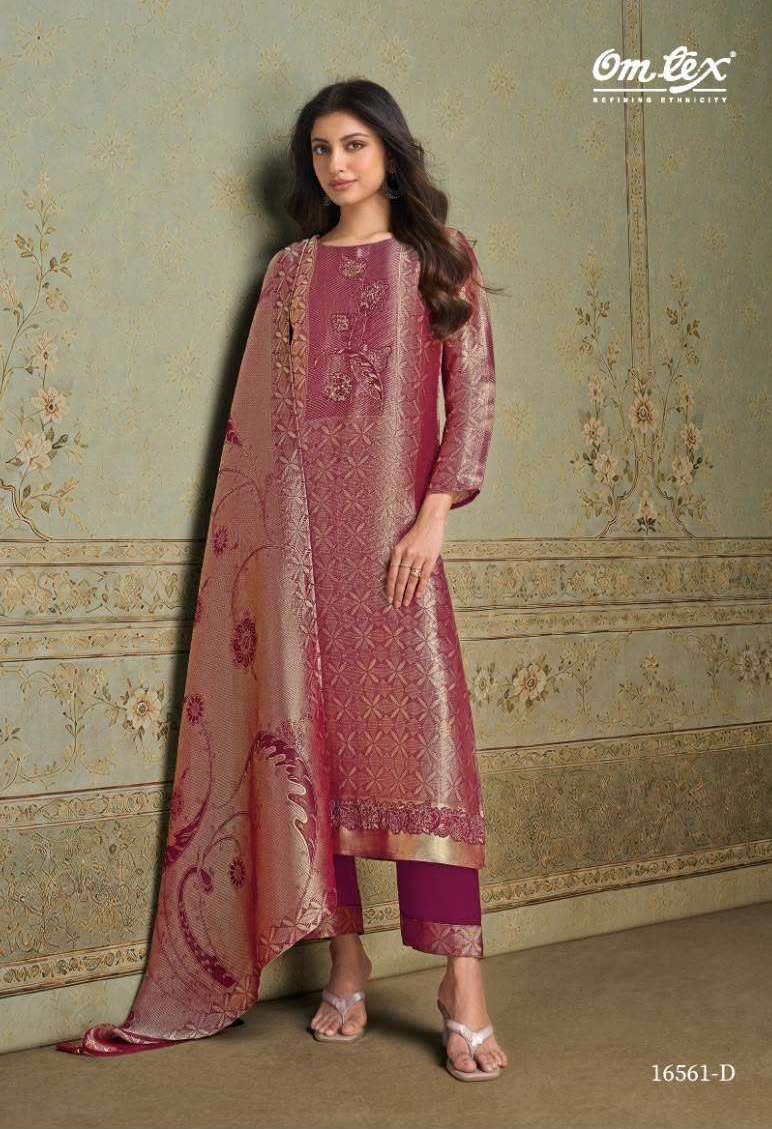 MARCELLA SERIES 15561 BY OMTEX DESIGNER HAND WORK AND EMBROIDERY PATCH WORK SILK SUITS ARE AVAILABLE AT WHOLESALE PRICE