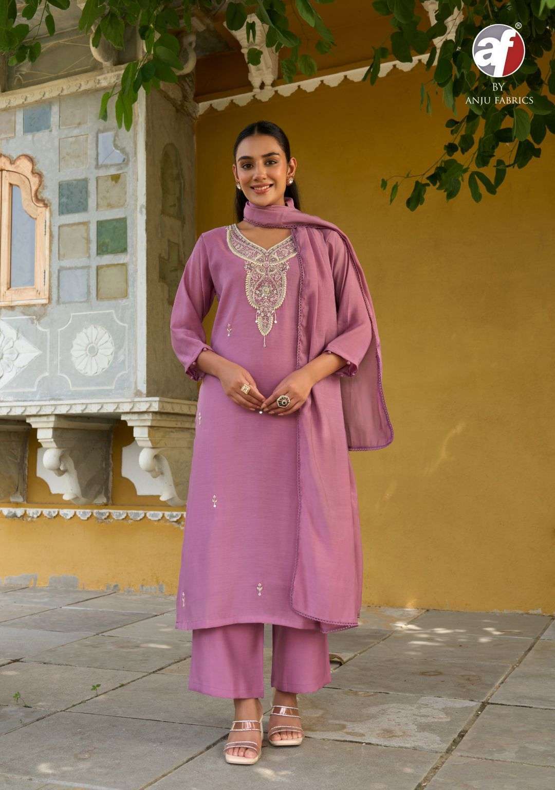MAYRA VOL-9 SERIES 6901 TO 6905 BY ANJU FABRICS DESIGNER HAND WORK MUL CHANDERI TOP WITH BOTTOM AND DUPATTA ARE AVAILABLE AT WHOLESALE PRICE 