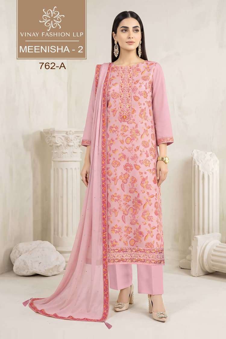 MEENISHA VOL-2 SERIES 762 BY VINAY DESIGNER MEENAKARI WEAVING WORK VISCOSE MUSLIN JACQUARD SUITS ARE AVAILABLE AT WHOLESALE PRICE