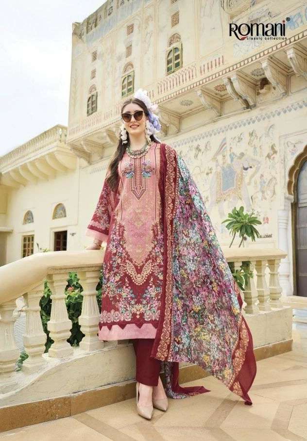 NAFISA VOL-3 SERIES 1163 BY ROMANI DESIGNER DIGITAL PRINTED AND EMBROIDERY WORK SOFT COTTON SUITS ARE AVAILABLE AT WHOLESALE PRICE