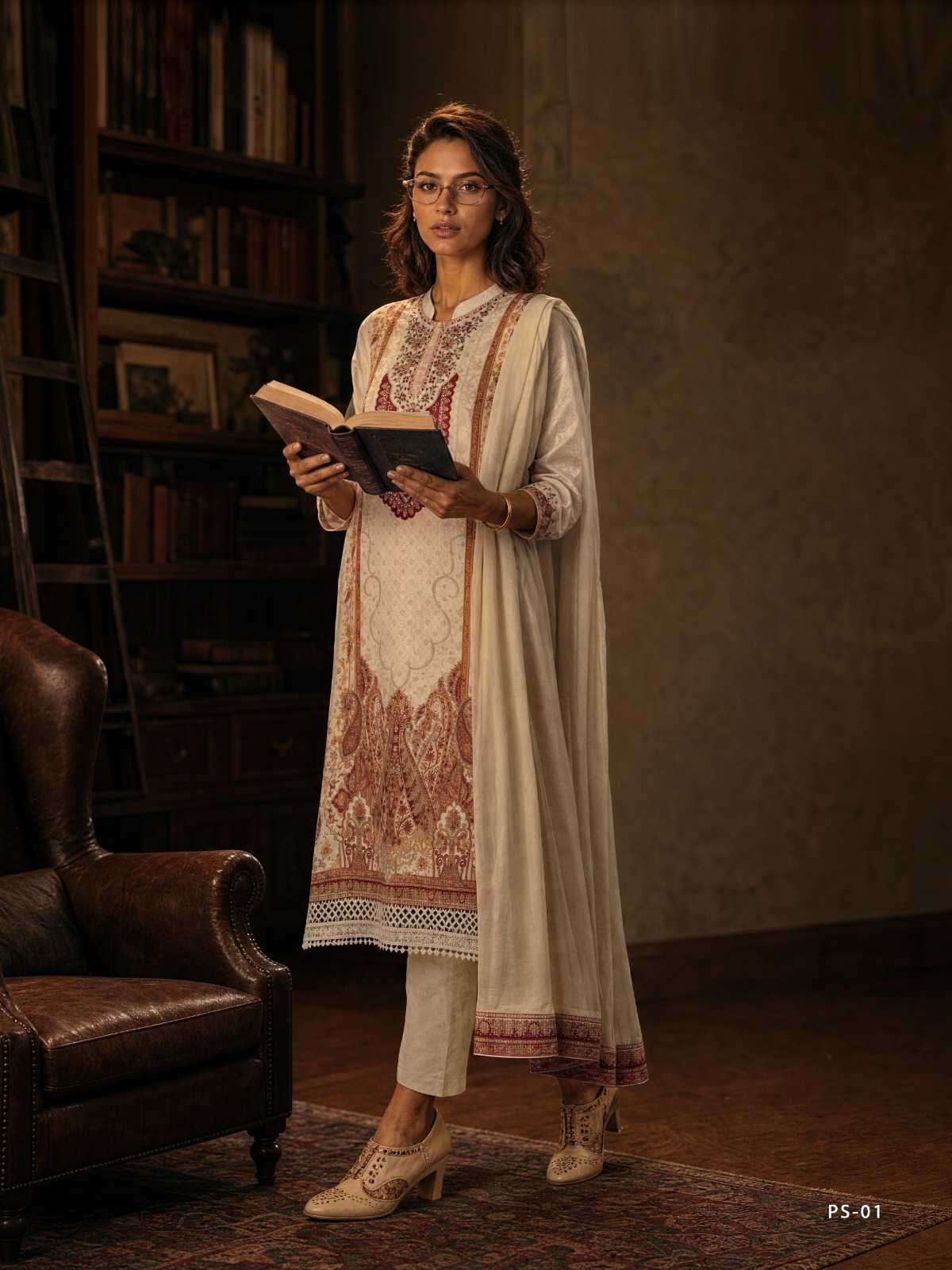 PAISLEY STUDIO SERIES 01 TO 04 BY VARSHA DESIGNER DIGITAL PRINTED AND EMBROIDERY WORK VISCOSE MUSLIN SUITS ARE AVAILABLE AT WHOLESALE PRICE 