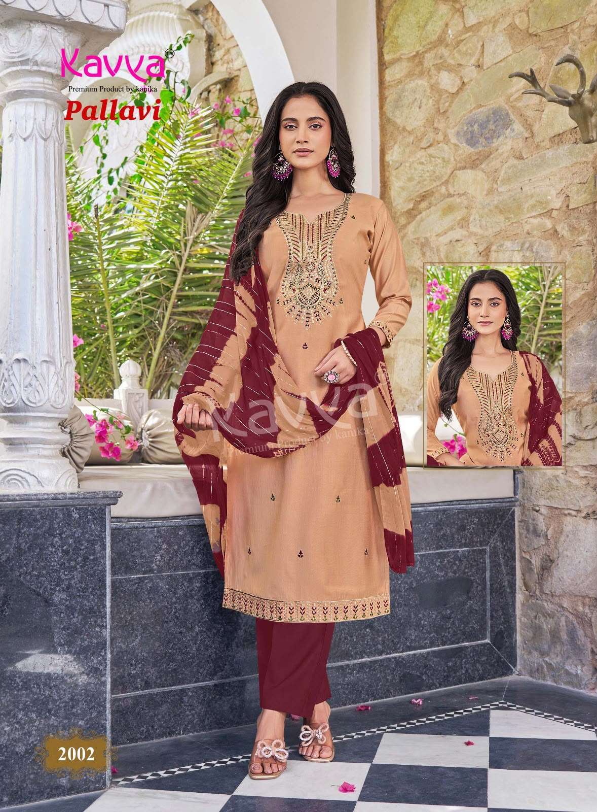 PALLAVI VOL-2 SERIES 2001 TO 2010 BY KAVYA DESIGNER WITH WORK VATICAN TOP WITH BOTTOM AND DUPATTA ARE AVAILABLE AT WHOLESALE PRICE