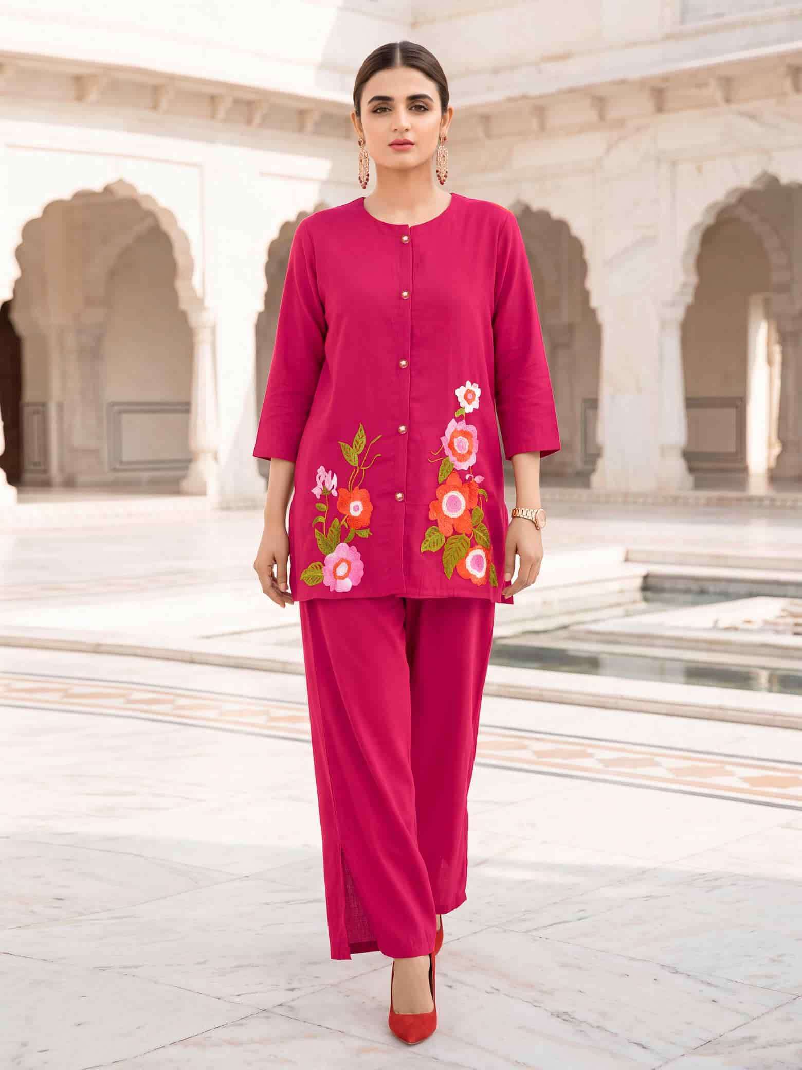 PIHU SERIES 101 TO 106 BY OSSM DESIGNER EMBROIDERY WORK MUL CHANDERI CO ORD SET ARE AVAILABLE AT WHOLESALE PRICE 